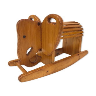 Vintage wood rocking elephant from the 1960s