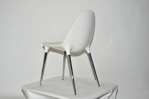 Chaise Caprice en cuir blanc Philippe Starck pour Cassina
