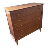 Vintage wooden chest of drawers with 5 drawers