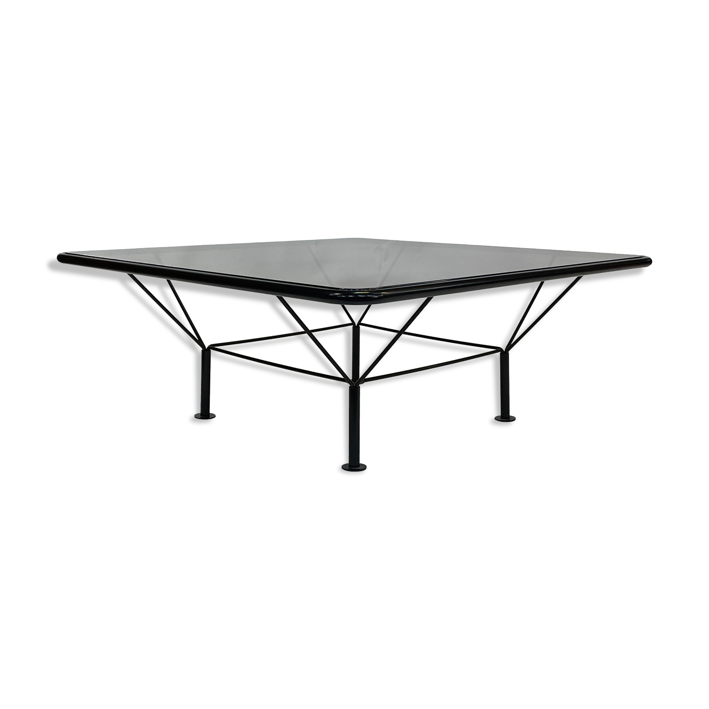 80s metal coffee table and minimalist design glass