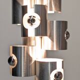 Space Age 7-light pipe chandelier, 1960s-70s