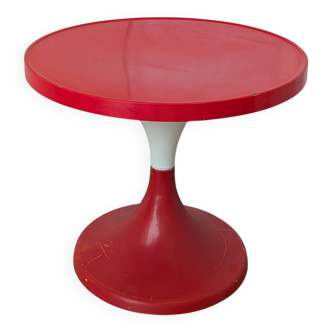Vintage Red Tulip Table by Meblo Yugoslavia / Pedestal Table