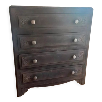 Oak chest of drawers Art Deco period