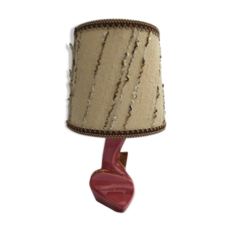 Former art deco ceramics rose lamp - golden - vintage beige daydal