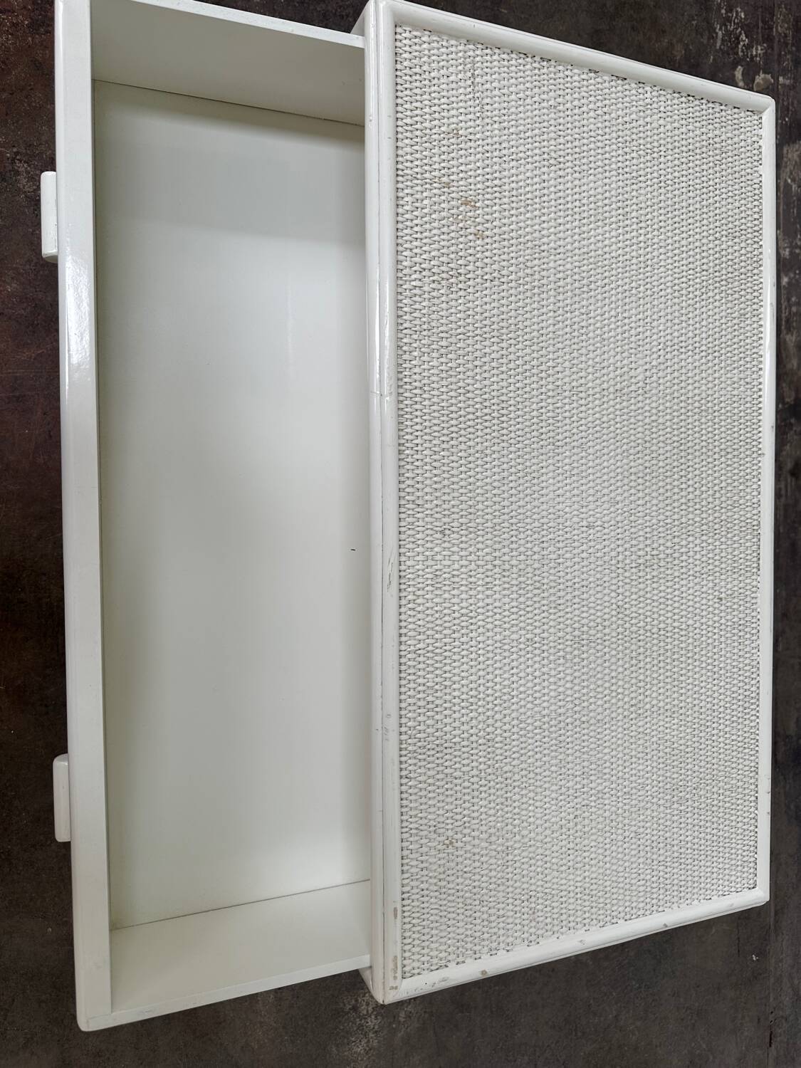 White rattan chest of drawers