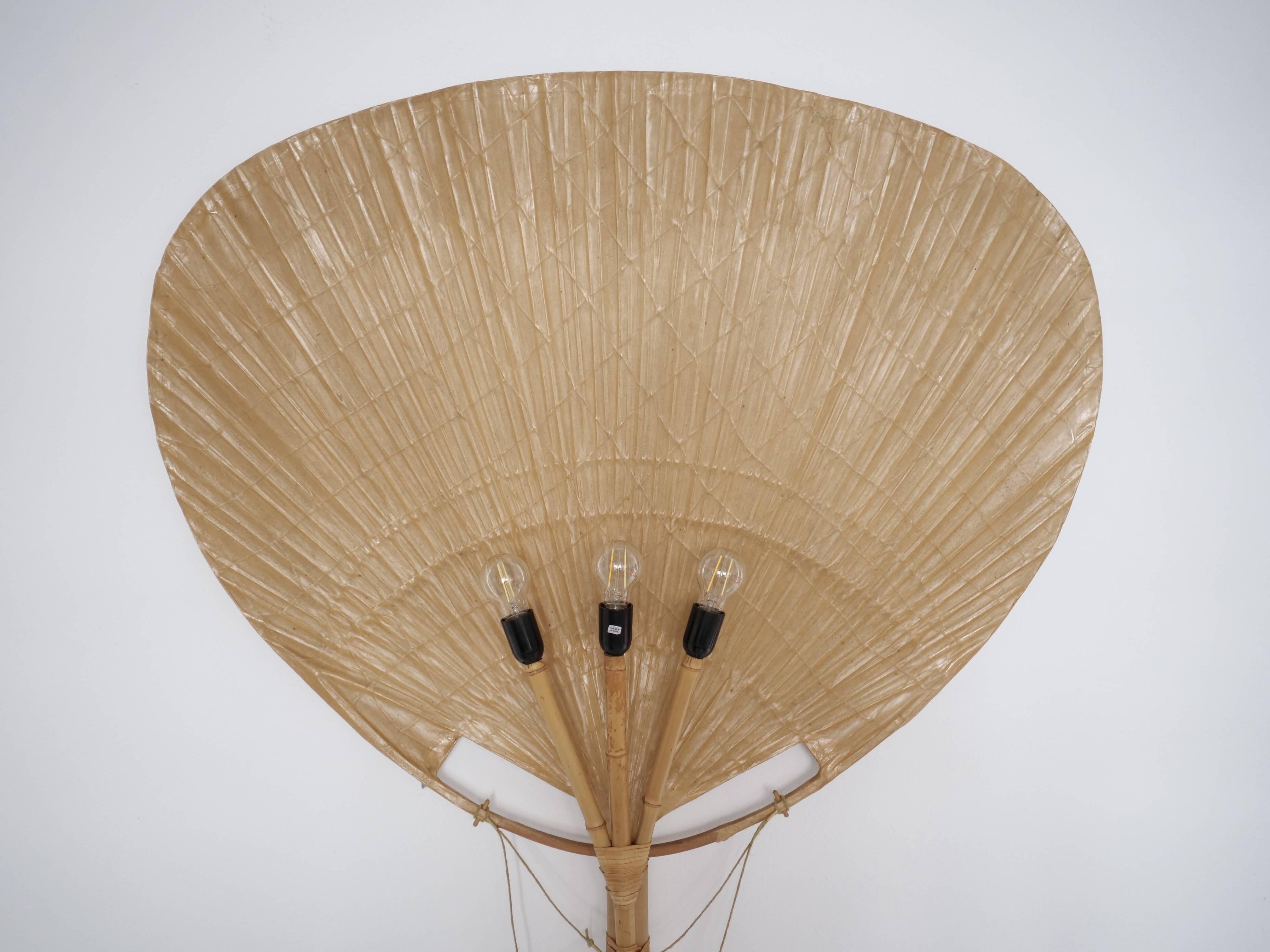 Large-format Uchiwa light fixture designed by Ingo Maurer