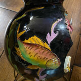 Vintage Vallauris aquarium fish table lamp