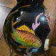 Vintage Vallauris aquarium fish table lamp