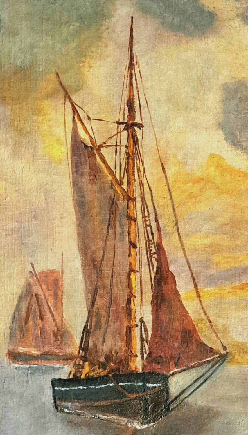 Impressionist painting - Marine Oil on canvas - 19th century - French Impressionist school