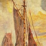 Impressionist painting - Marine Oil on canvas - 19th century - French Impressionist school