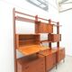 Teak and metal bookcase, Italy 1960