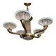 Art Deco chandelier signed Petitot opalescent glass
