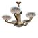 Art Deco chandelier signed Petitot opalescent glass