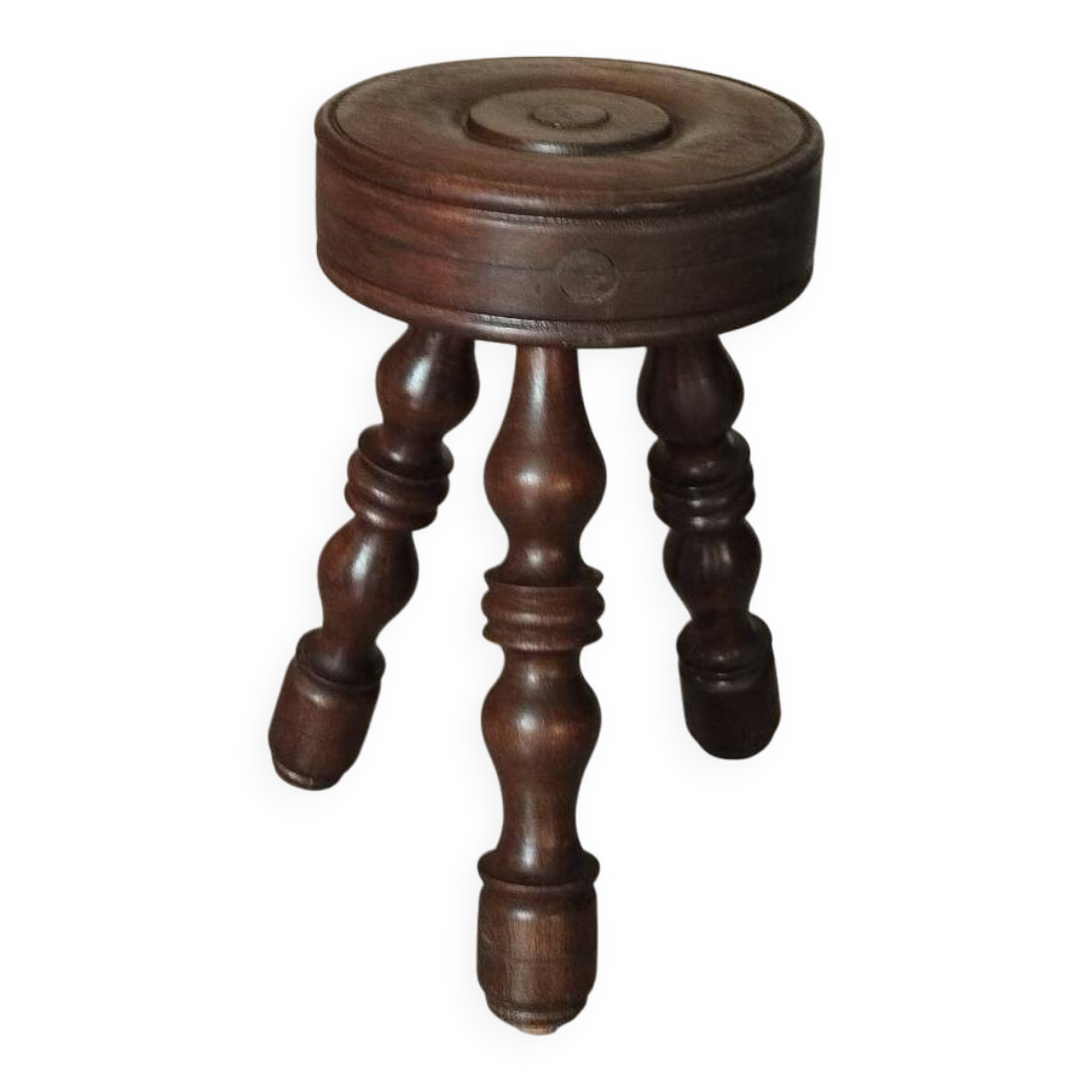 Tabouret tripode vintage, Art Populaire