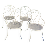 Set of 4 wrought iron armchairs