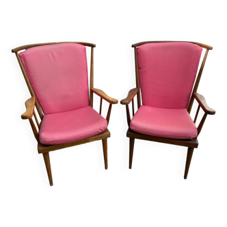 Paire de fauteuils éventail Baumann