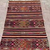 4 x 6 ft handmade runner kilim rug vintage kilim rug Turkish rug bedroom rugs