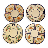 4 Quimper earthenware saucers or plates