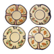 4 Quimper earthenware saucers or plates