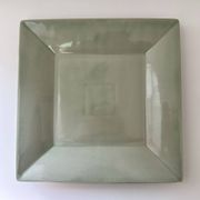 Large celadon square plate