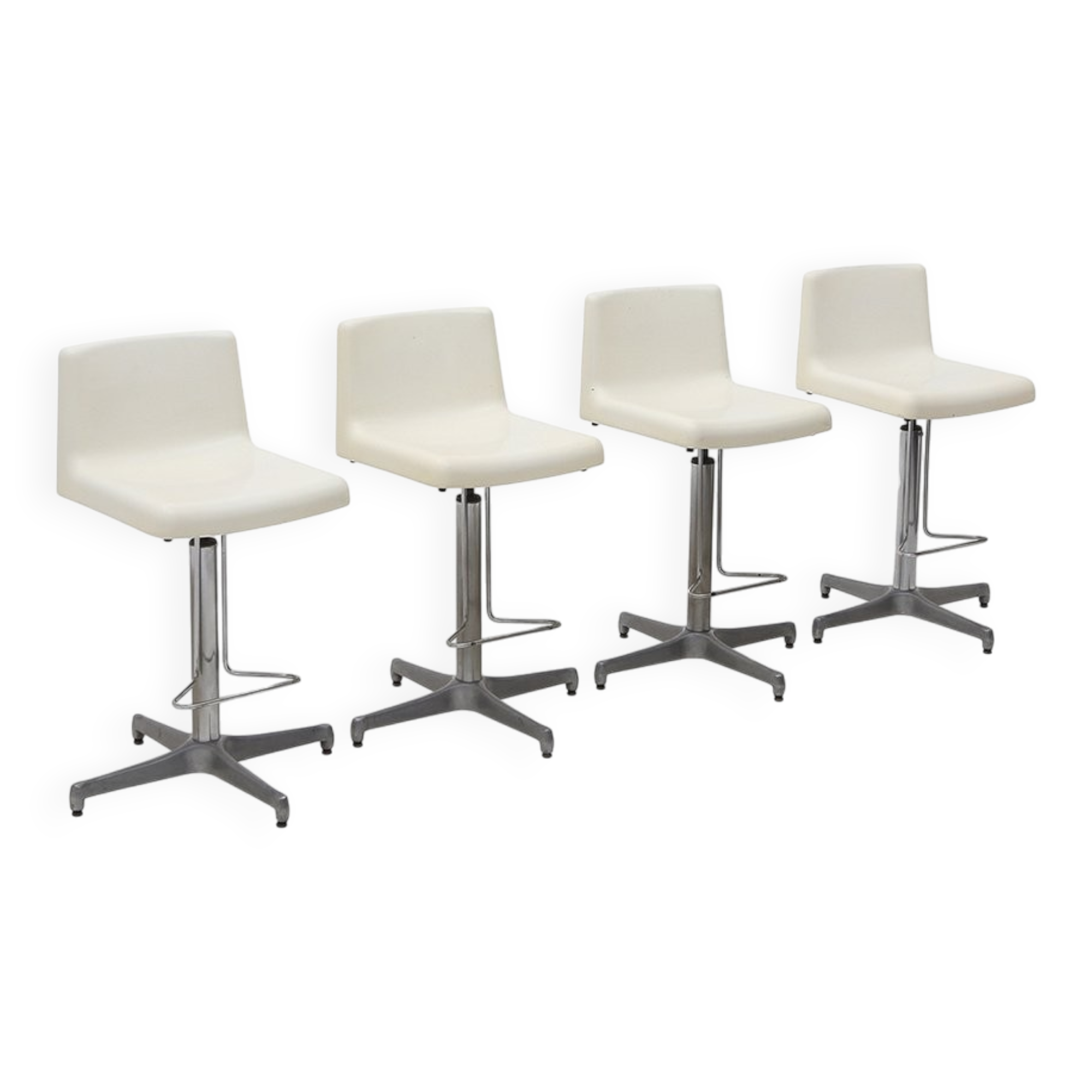 Stools with fibreglass seat by Vaghi, 1960s, set of 4