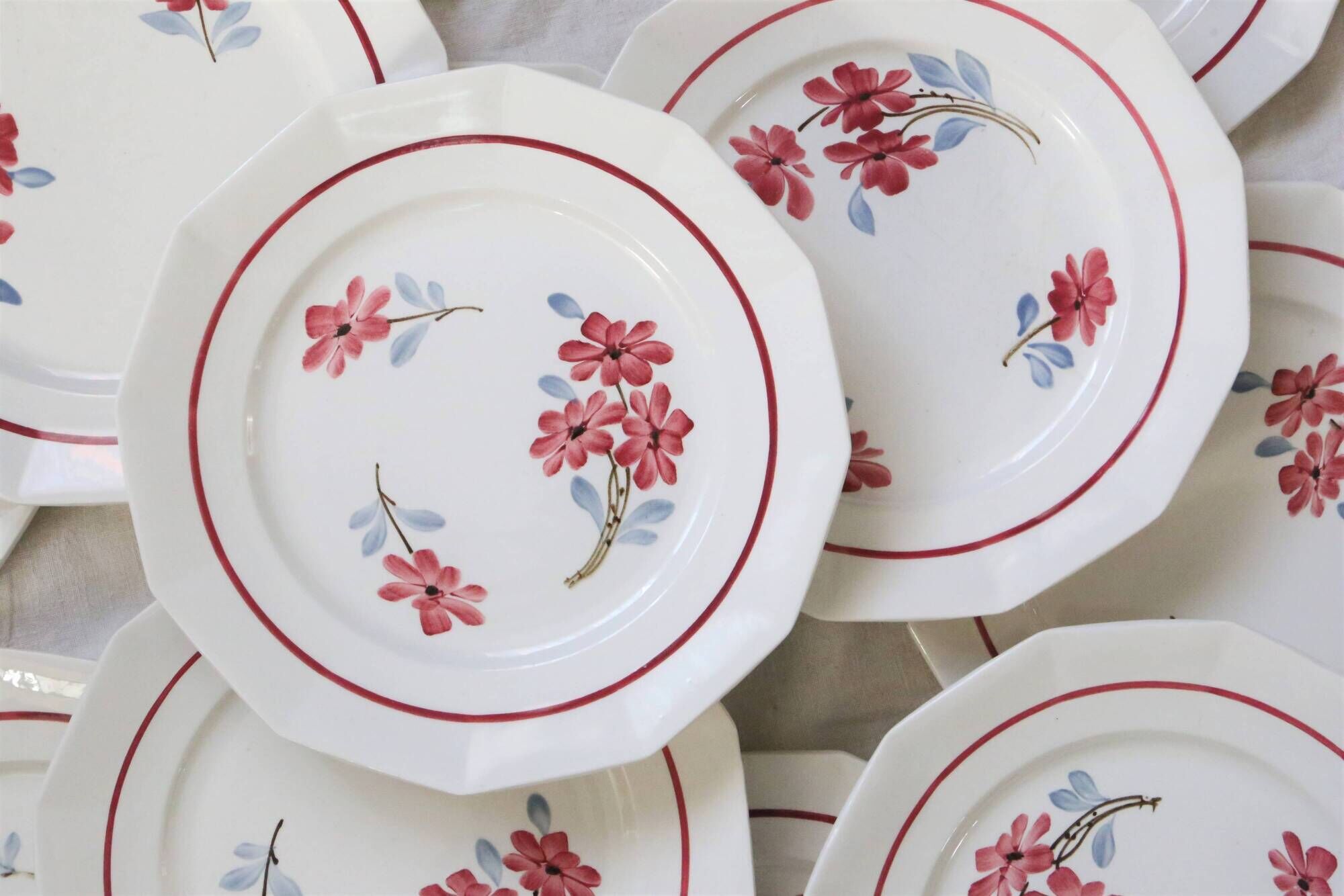 Dinner plates x6, Ceranord, Semi French Porcelain from the late 1950s