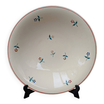 Round serving dish Moulin des Loups Orchies with small flower decoration 25.5cm