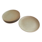 5 assiettes à dessert en grès