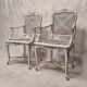 Paire de fauteuils cannés de style régence - bois peint - 19ème
