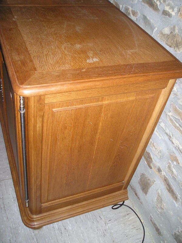 Meuble tv hifi en chêne massif blond