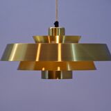 Suspension danoise 'Nova' en laiton massif de Jo Hammerborg pour Fog & Mørup, années 1960