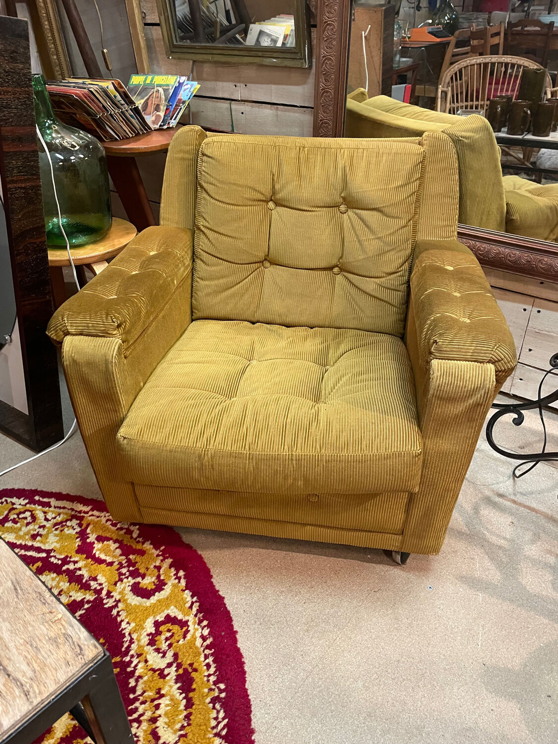 Vintage design velvet armchair 60/70
