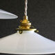 2 French suspensions in smooth white opalines with new cables and sockets