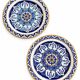 Pair of Vintage Rhodian Hand-Painted Ceramic Plates – Ibiscus Keramik – 24K