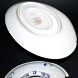 Oval sugar bowl in creil terrece montereau model barbeau blueberry 19th century