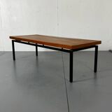 Minimalistic Mid Century Modernist Teak and Steel Coffee Table, 1960s