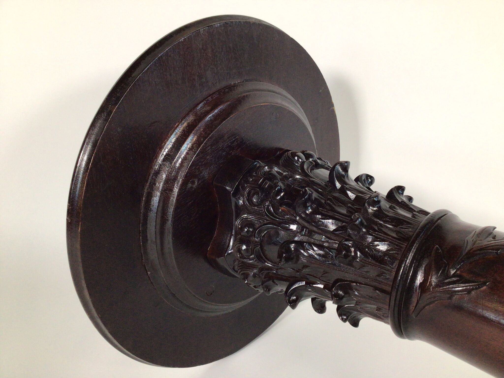 Oak carved plant stand