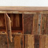 Old wooden cabinet. 8 doors.