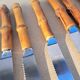 9 vintage bamboo handle knives