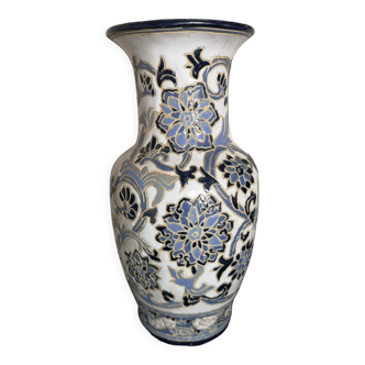 Glazed ceramic baluster vase - Late 19th century