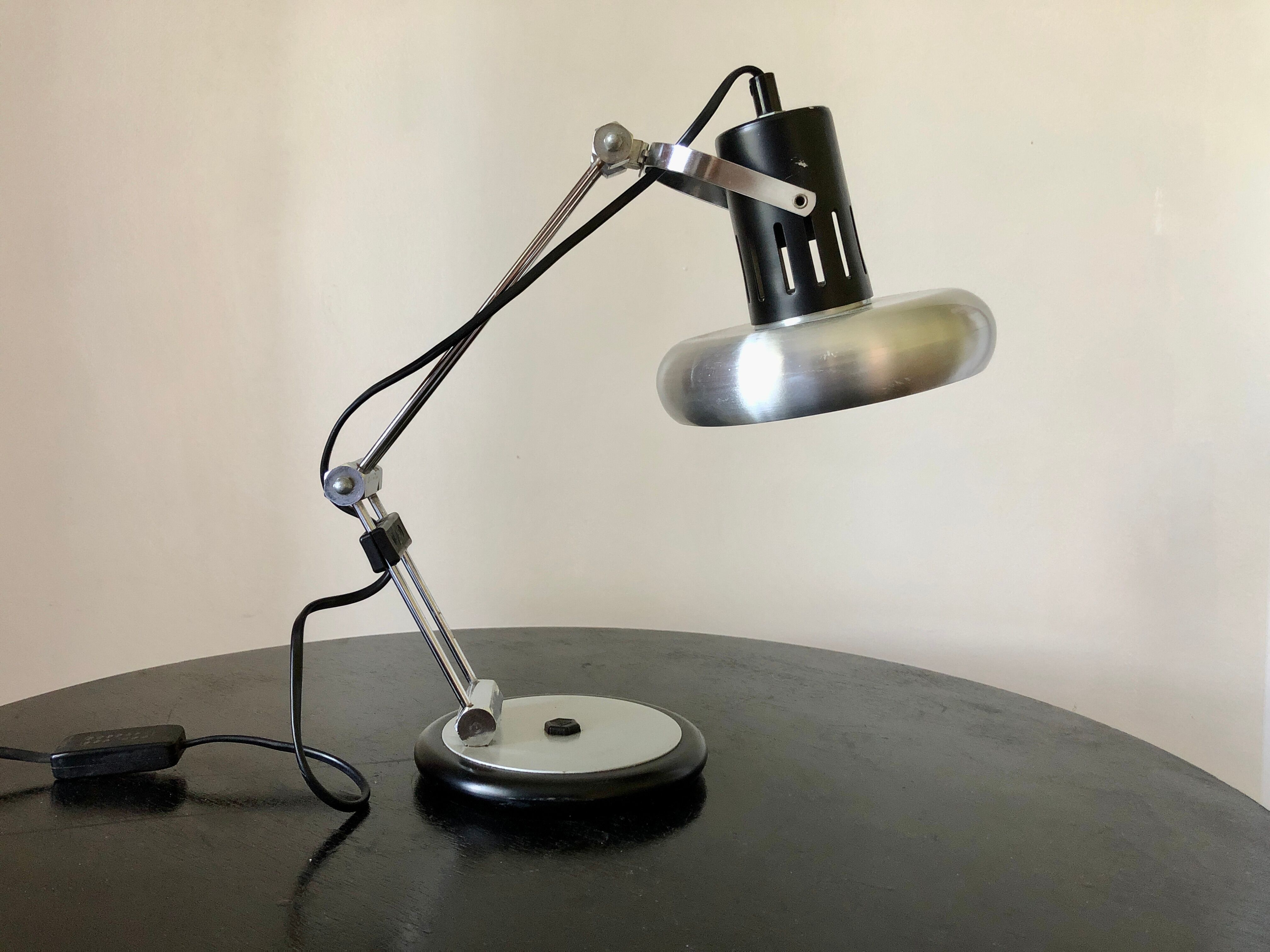 Brushed metal Aluminor lamp 1970