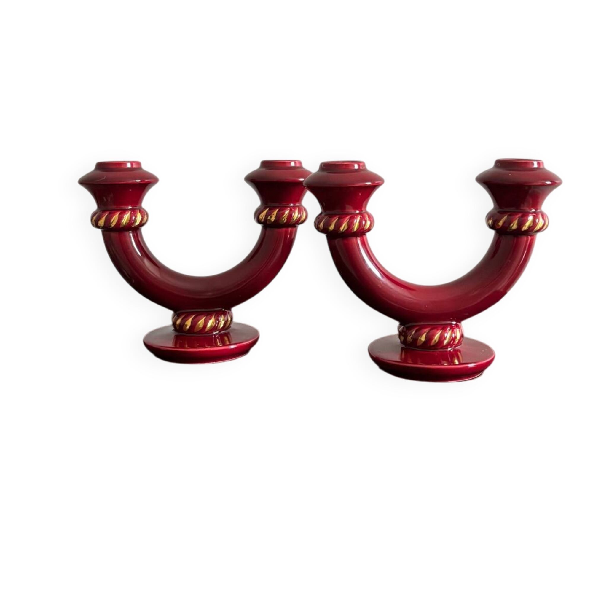 Ceramic candlesticks, 1950s