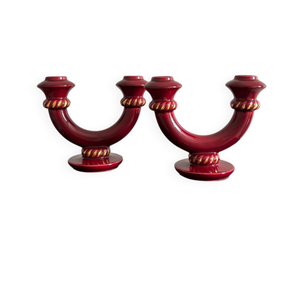 Bougeoirs en céramique, années 50