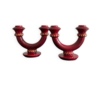 Ceramic candlesticks, 1950s
