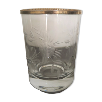 Crystal pot engraved nineteenth