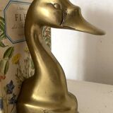 Pair of brass swan bookends