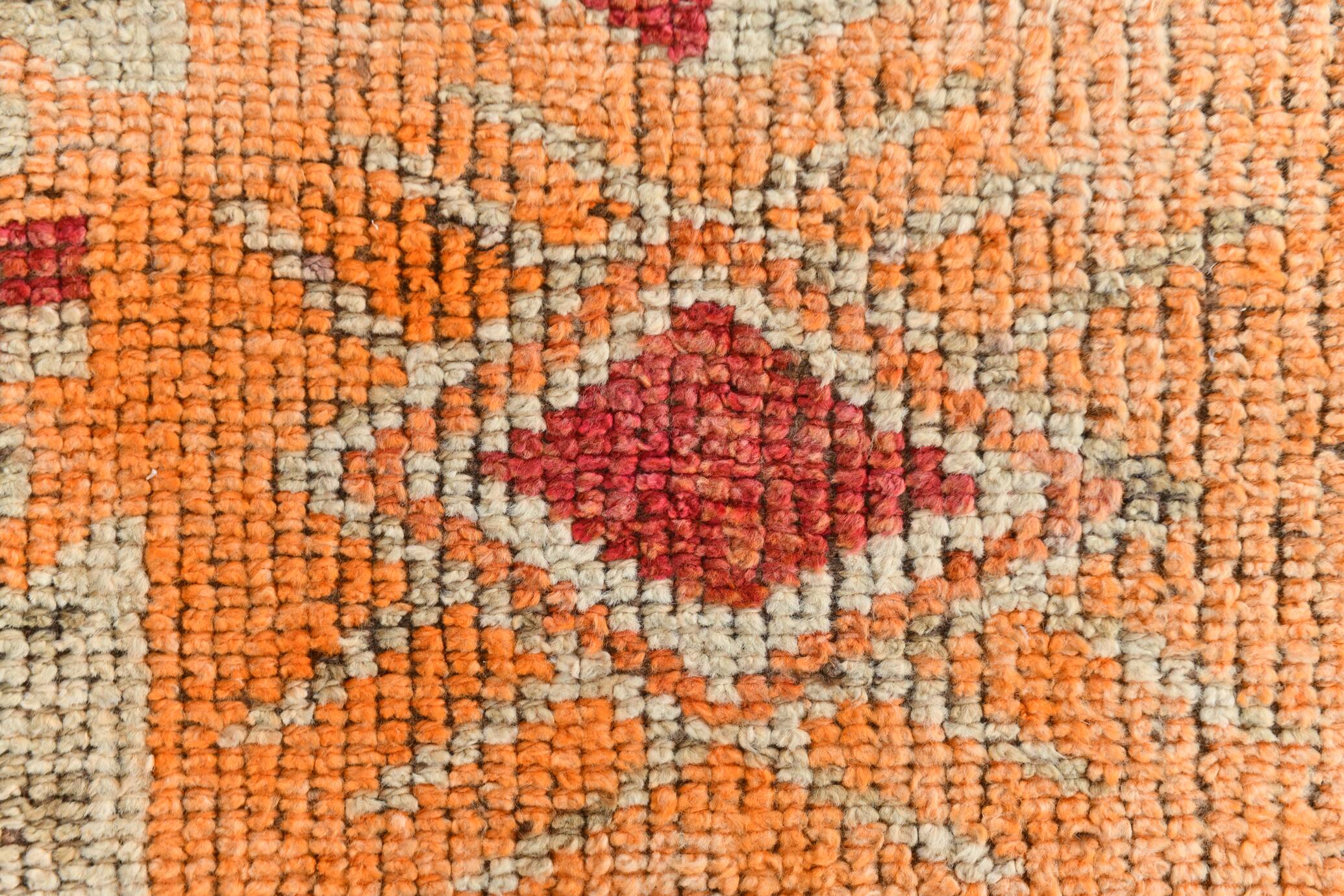 3x10 Pastel Orange Turkish Runner Rug, 102x304Cm