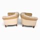 Pair of Art Deco club armchairs in champagne mohair, 1930.