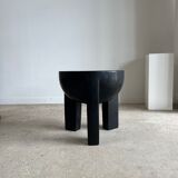 Monoxyl sofa end in black mango tree tripod half-sphere tray h:45 d:44