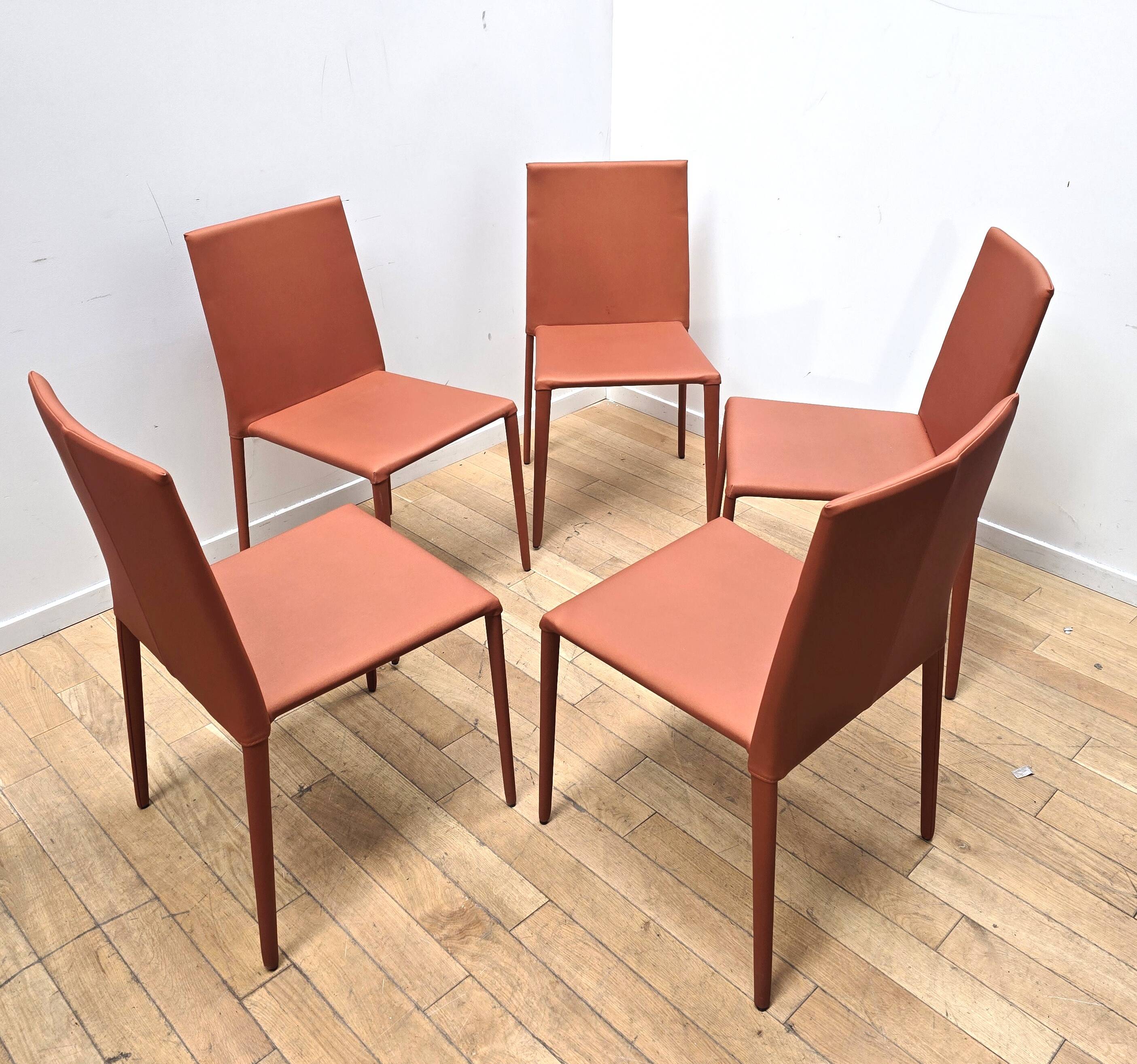 Set of 5 Norma chairs, Arper